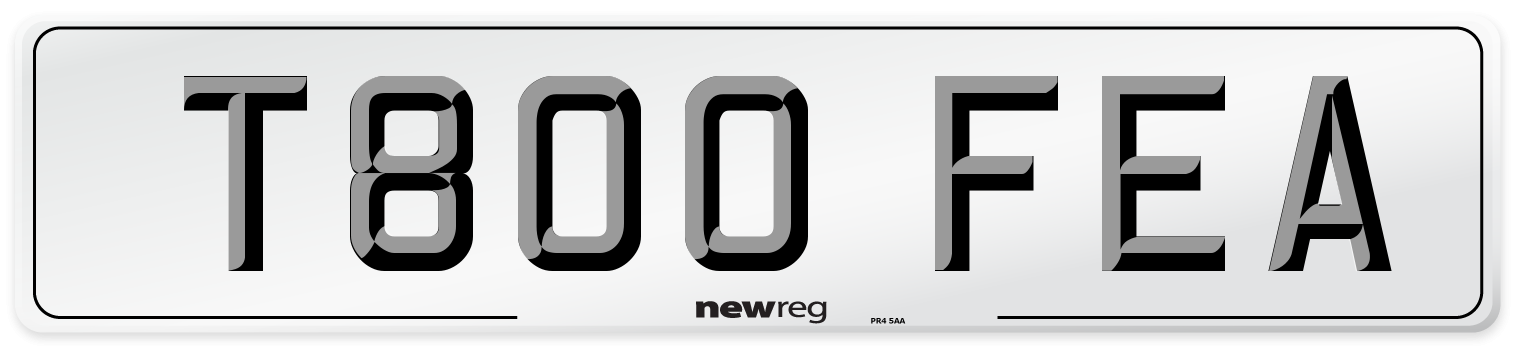T800 FEA Number Plate from New Reg